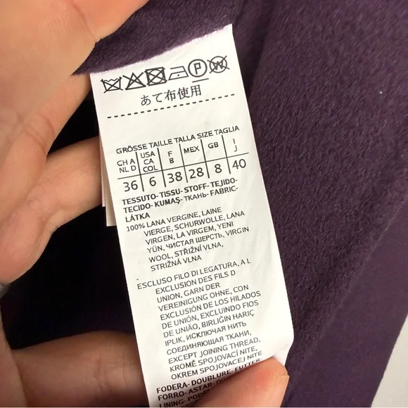 MaxMara ‘S Wool Eggplant Dark Purple Belted Wrap Long Coat - Picture 7 of 7